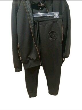 Track Suit Golden Wolf Two Piece Jogger Set Size:XL Black & Gold